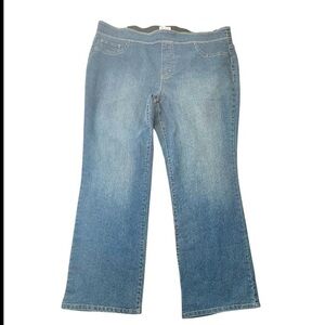 D & CO Bootcut Pull On High Waist Classic Blue Women's Jeans Sz 22W